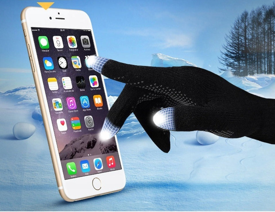 Mănuși tactile de iarnă călduroase, gri închis, pentru smartphone (54660004)
