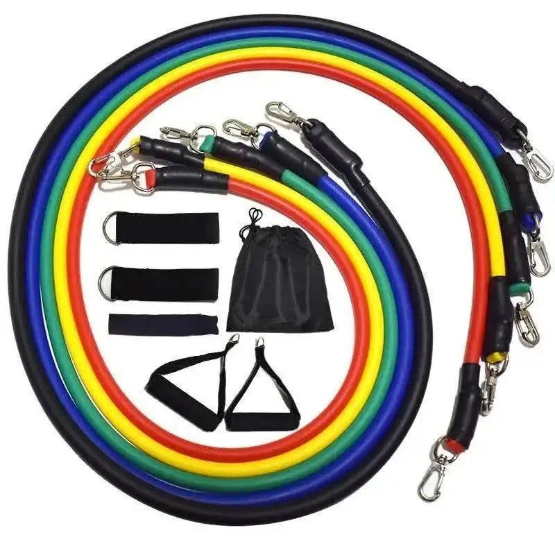Set de 5 benzi de rezistență pentru exerciții, 100 kg, cu mânere (5731)