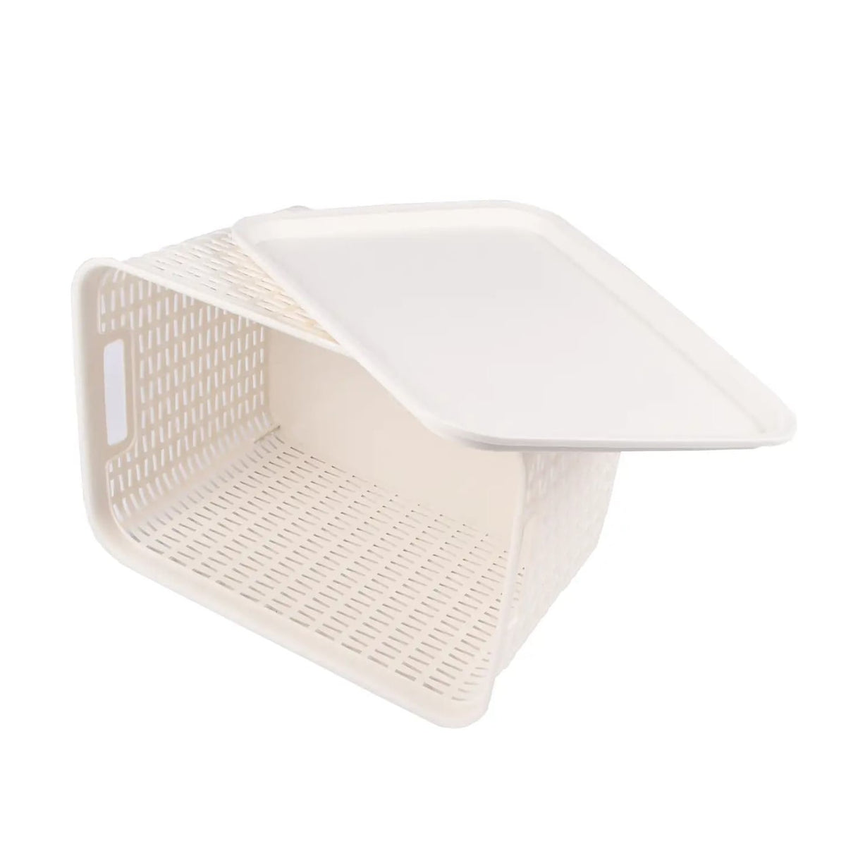 Coș de plastic 20L cu capac alb (82970001)
