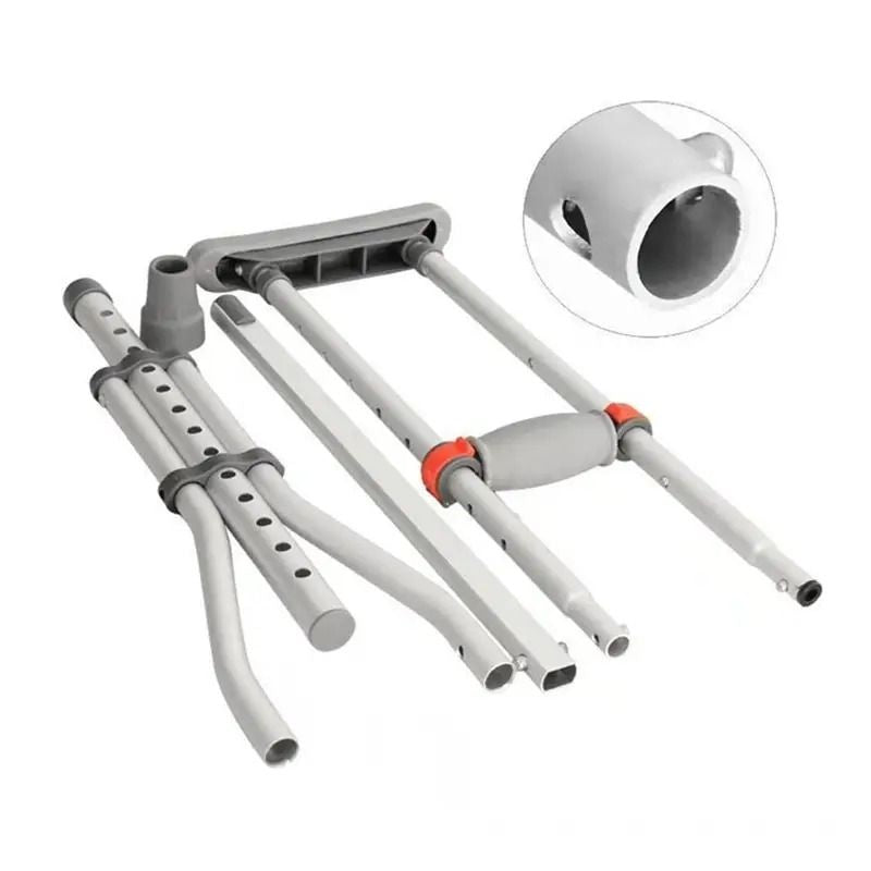 Cârjă axilară din aluminiu cu reglaj pe înălțime, ușoară (8224)