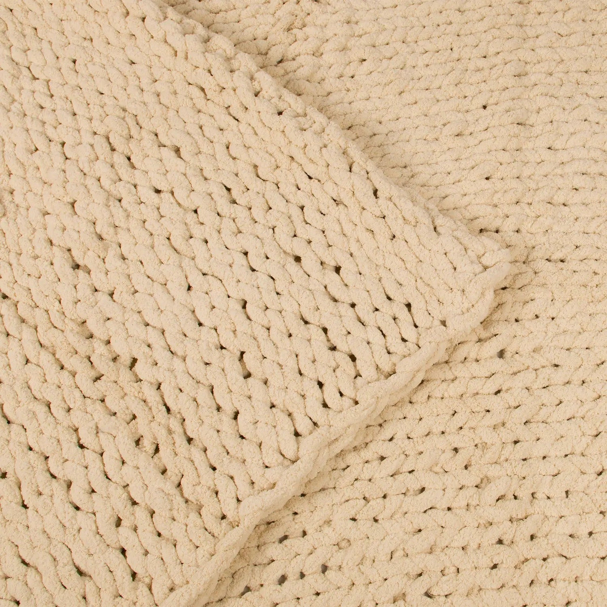Pătură Chenille Împletită Bej 150x200 cm (90750001)