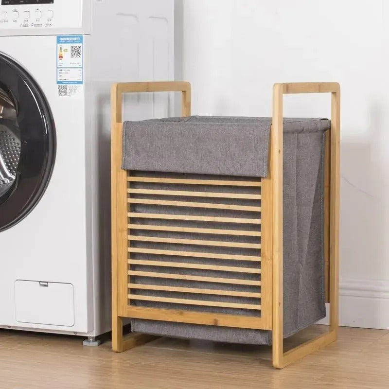 Coș de rufe din bambus 45L cu capac (91800001)