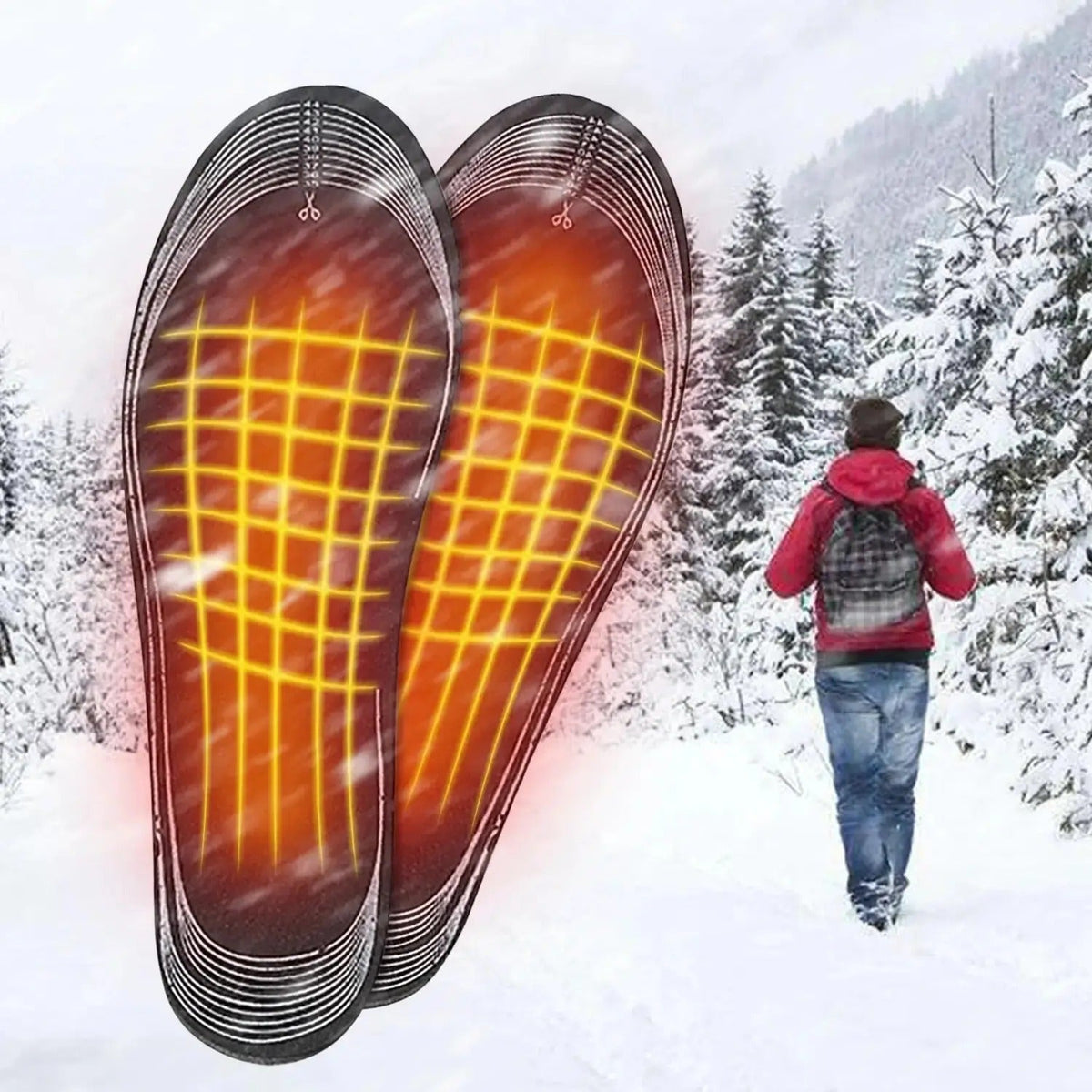 Tălpi încălzite pentru pantofi USB, dimensiune reglabilă, căldură până la 50°C (78740001)