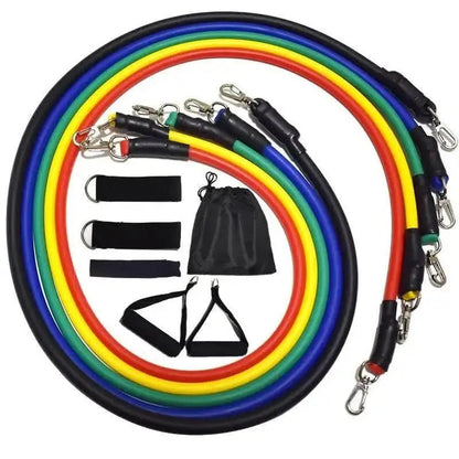 Set de 5 benzi de rezistență pentru exerciții, 100 kg, cu mânere (5731)