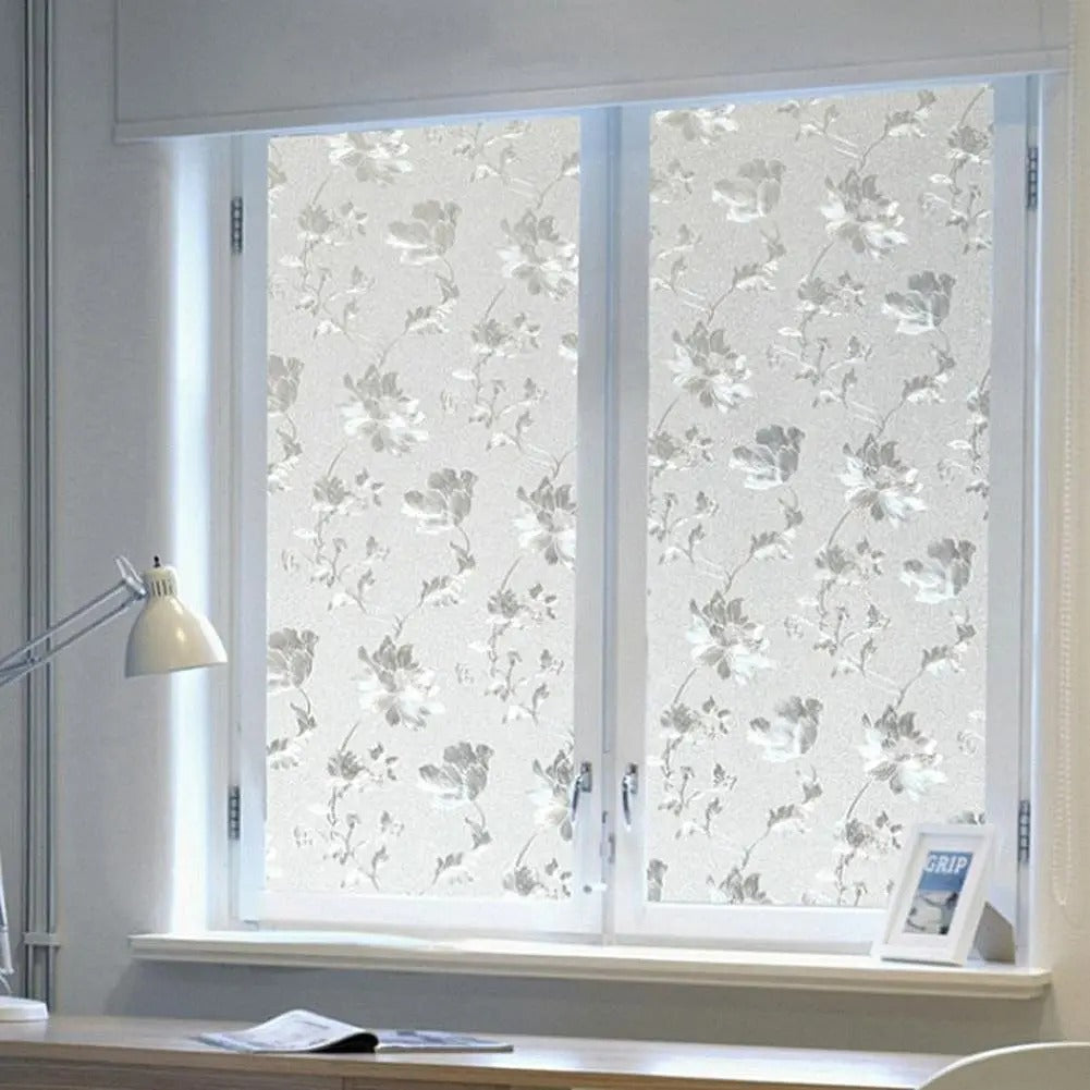 Folie de fereastră autocolantă 2m - Flori de hibiscus (60540005)