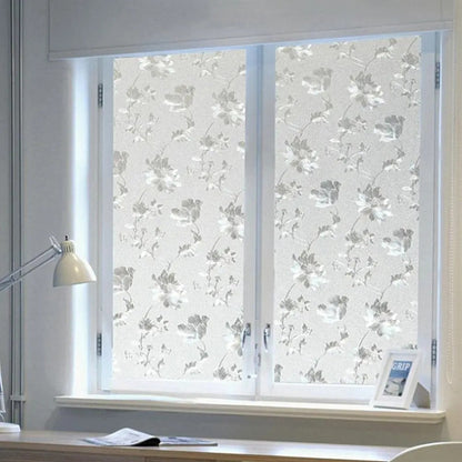 Folie de fereastră autocolantă 2m - Flori de hibiscus (60540005)