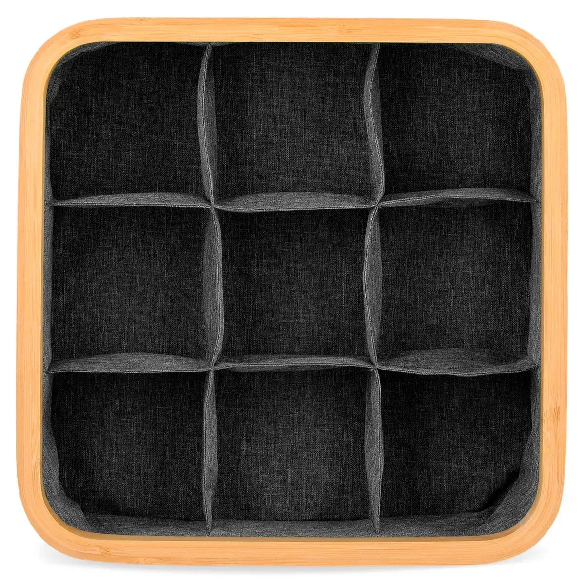 Organizator din bambus pentru lenjerie cu 9 compartimente, gri (91650001)