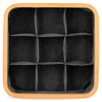 Organizator din bambus pentru lenjerie cu 9 compartimente, gri (91650001)