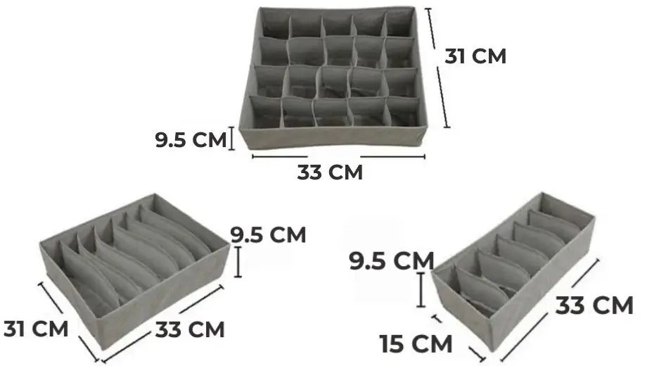 Organizator pentru lenjerie - Set de 3 bucăți pentru sertar (57220002)