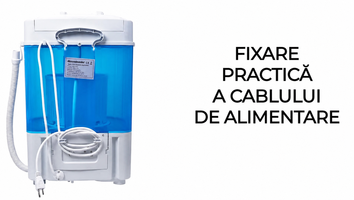 Mașină de spălat portabilă de 260W cu funcție de spălare, clătire și stoarcere (5638)