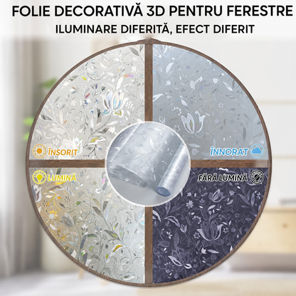 Folie vitraliu pentru geam, 2 m, imitație de jaluzele (60540003)