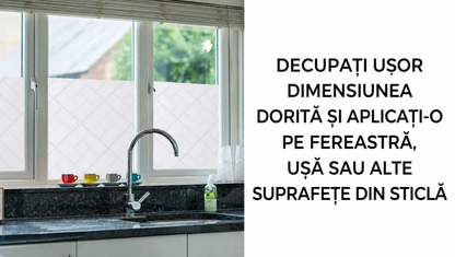 Folie de fereastră autocolantă 2m - Flori de hibiscus (60540005)