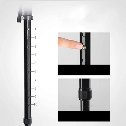 Baston de reabilitare reglabil cu lanternă (8562)