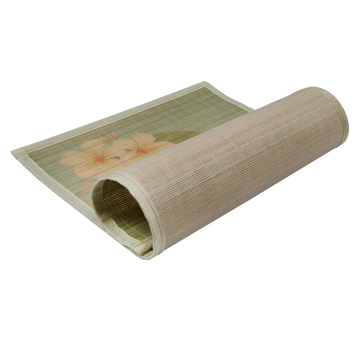 Covoraș de bambus 45x30 cm, verde măsliniu, cu flori (91640002)