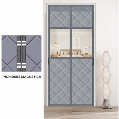Perdea magnetică pentru uși, termică, cu inserție transparentă termoizolantă (83390003)