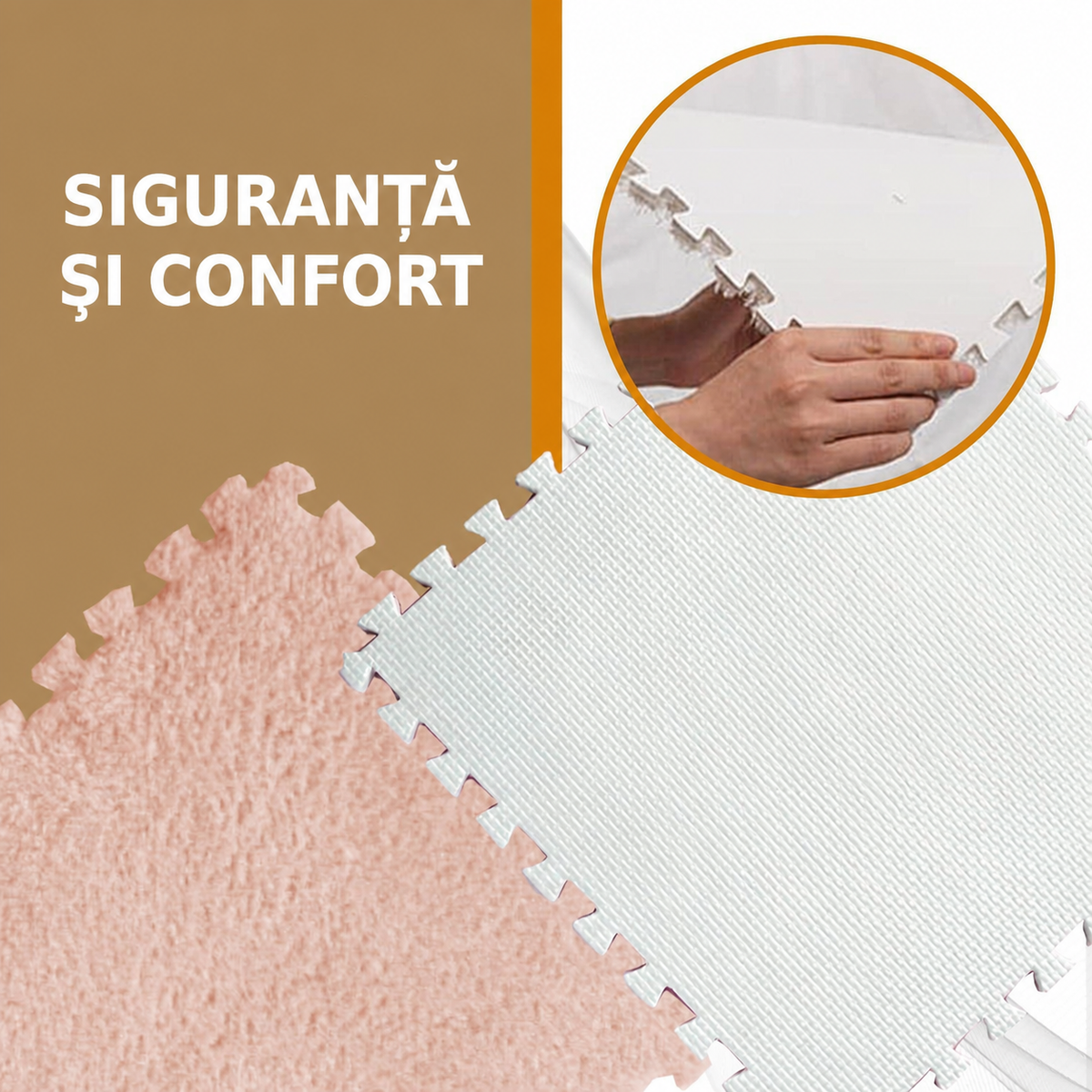 Set de 10 covorașe de podea bej 30x30 cm (84220002)