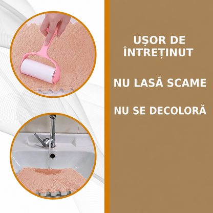Covoraș de podea bej din pluș 30x30 cm - set de 10 bucăți (84220003)