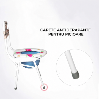 Scaun de toaletă pliant, portabil, ușor și confortabil (8558)