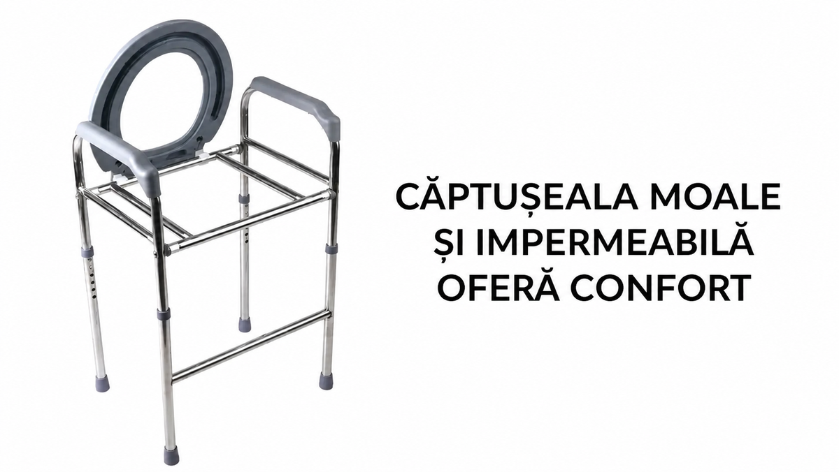Scaun de toaletă portabil cu șezut reglabil (8559)