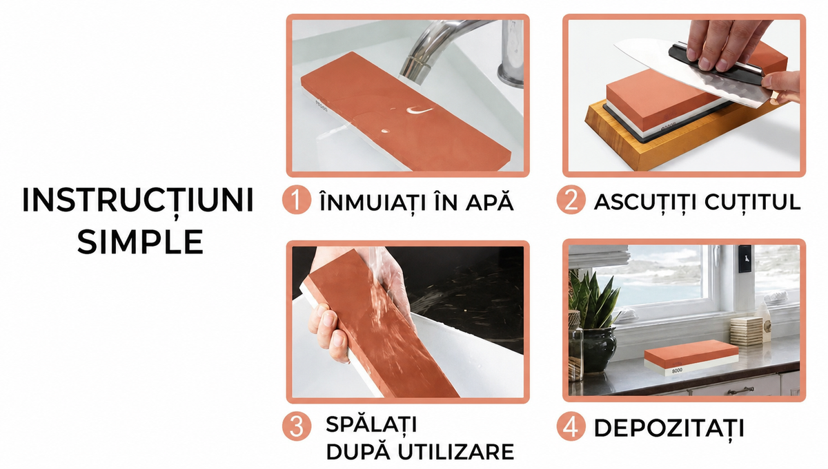Ascuțitoare Dublă Piatră de Apă pentru Cuțite (8574)