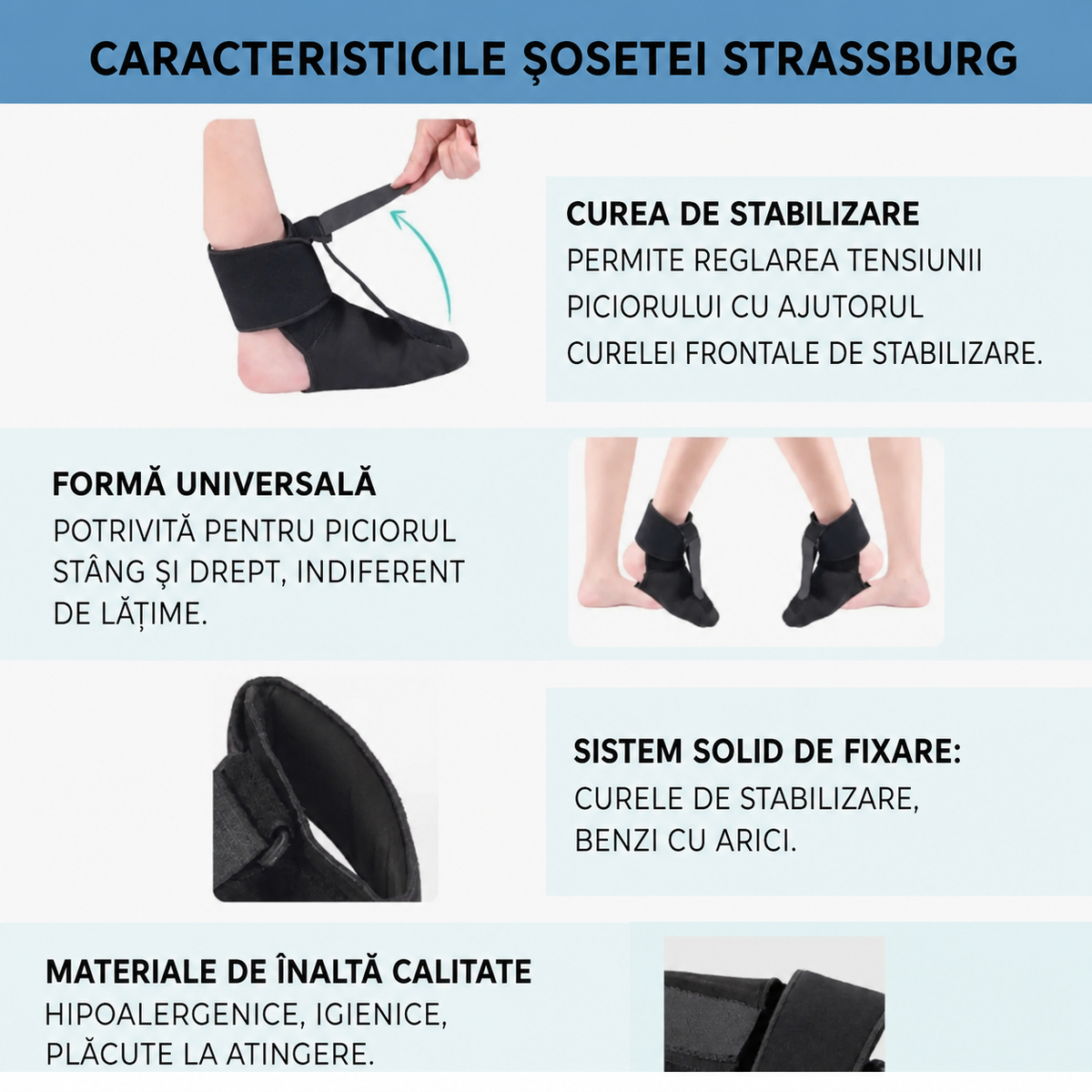 Stabilizator pentru articulația gleznei Stassburg pentru pinten calcanean (89370001)