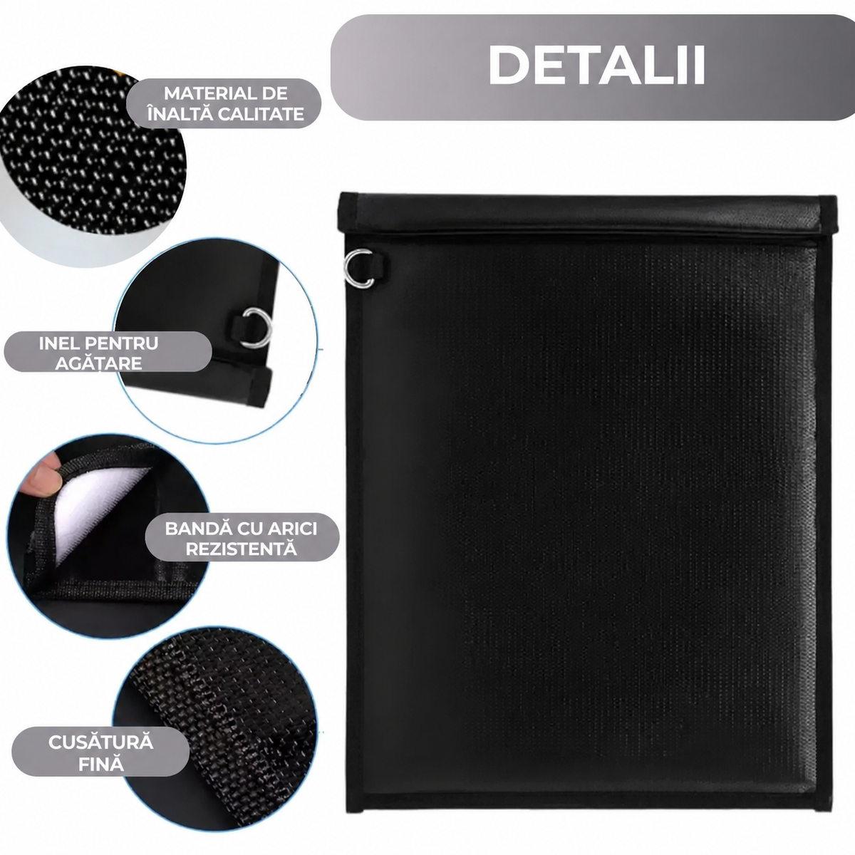 Husă Faraday pentru telefon cu blocare semnal GPS, Wi-Fi și RFID (89400001)