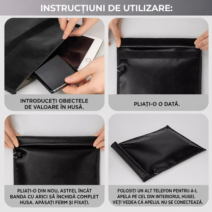 Husă Faraday pentru telefon cu blocare semnal GPS, Wi-Fi și RFID (89400001)
