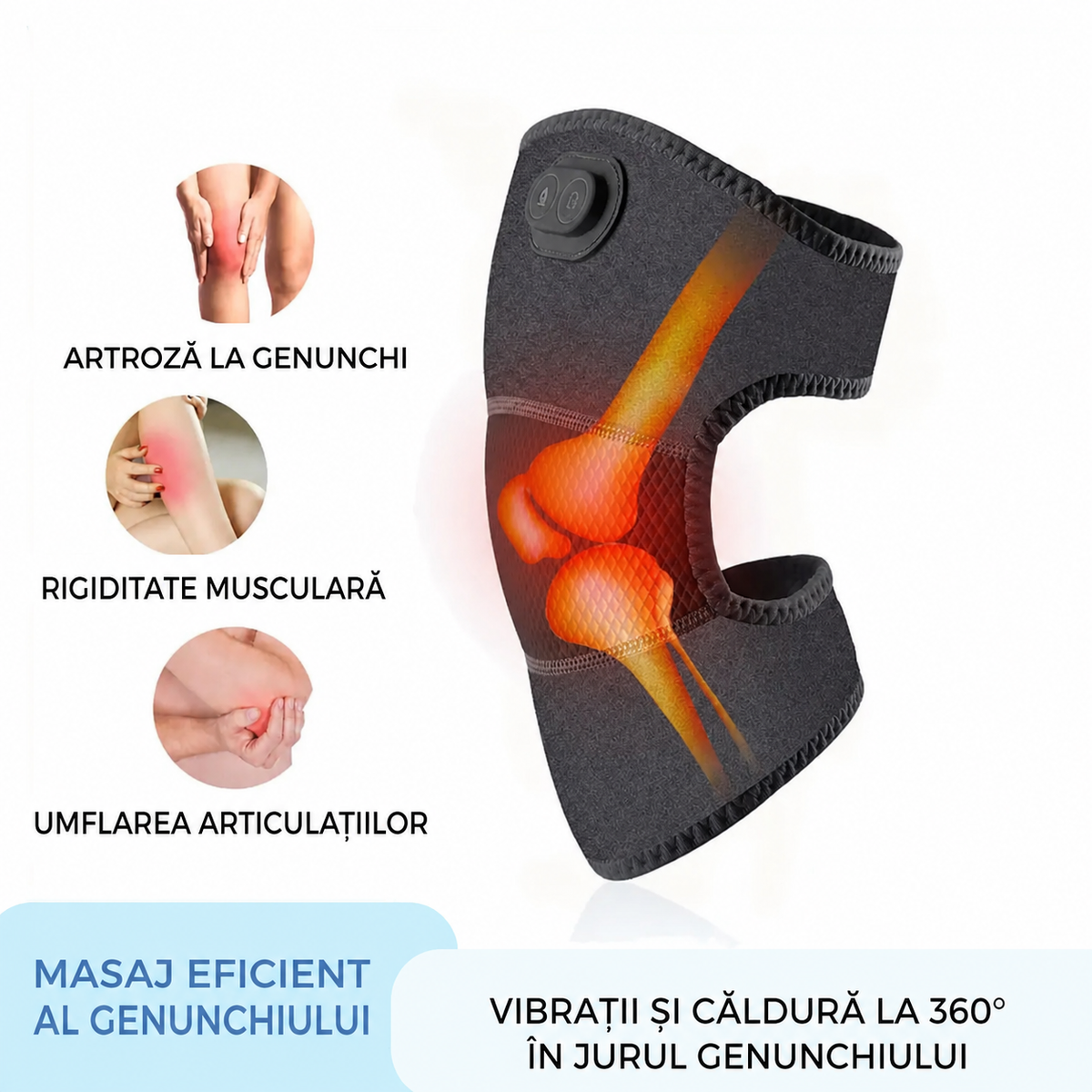 Aparat de masaj cu încălzire pentru genunchi, braț, cot (89410001)