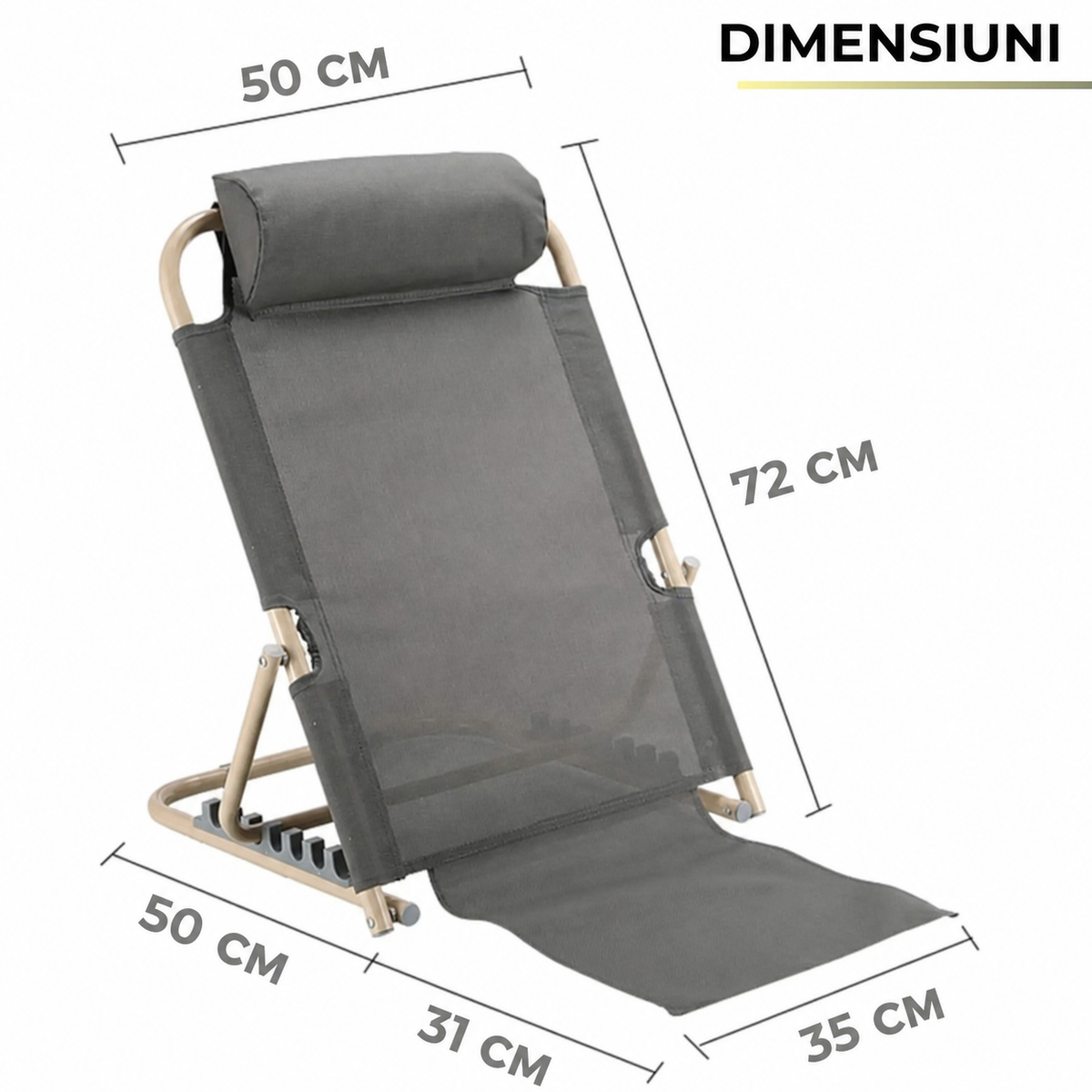 Suport ergonomic pentru spate cu tetieră reglabilă (89420001)