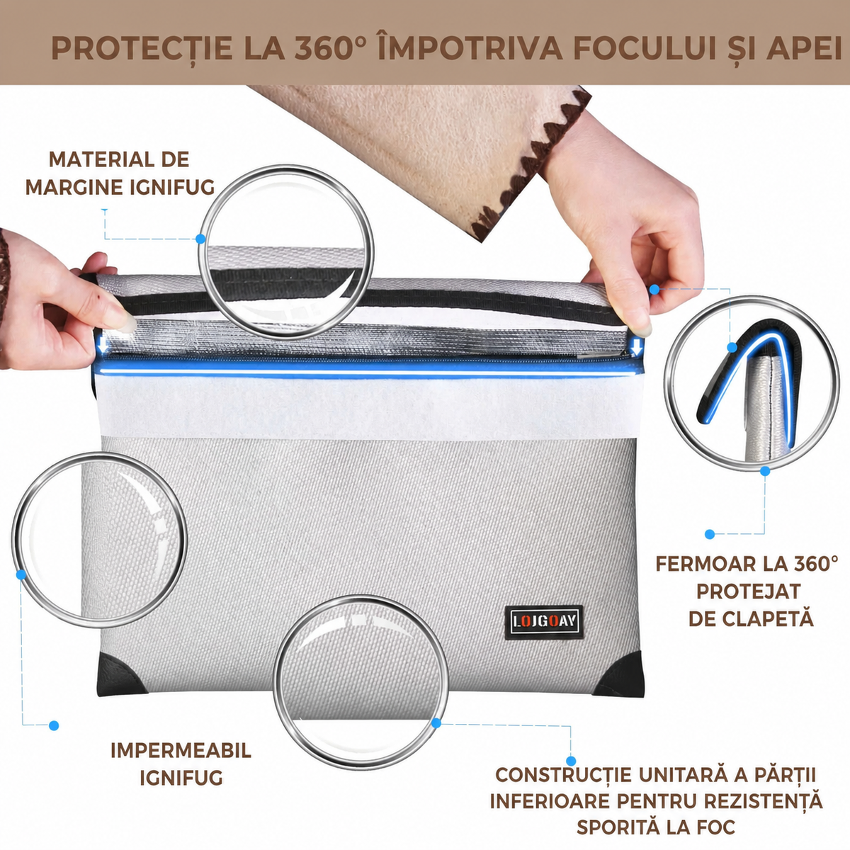 Geantă pentru documente rezistentă la foc 38x28 cm (89640001)