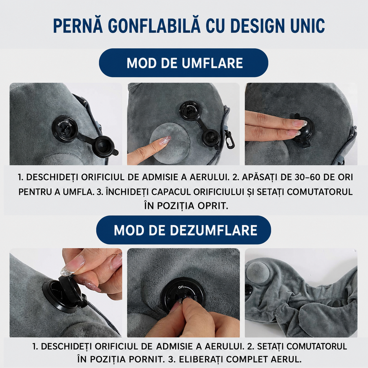 Pernă de călătorie gonflabilă, moale și confortabilă (89730001)