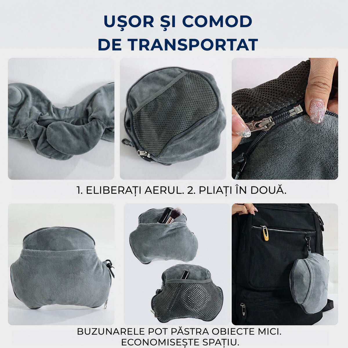 Pernă de călătorie gonflabilă, moale și confortabilă (89730001)