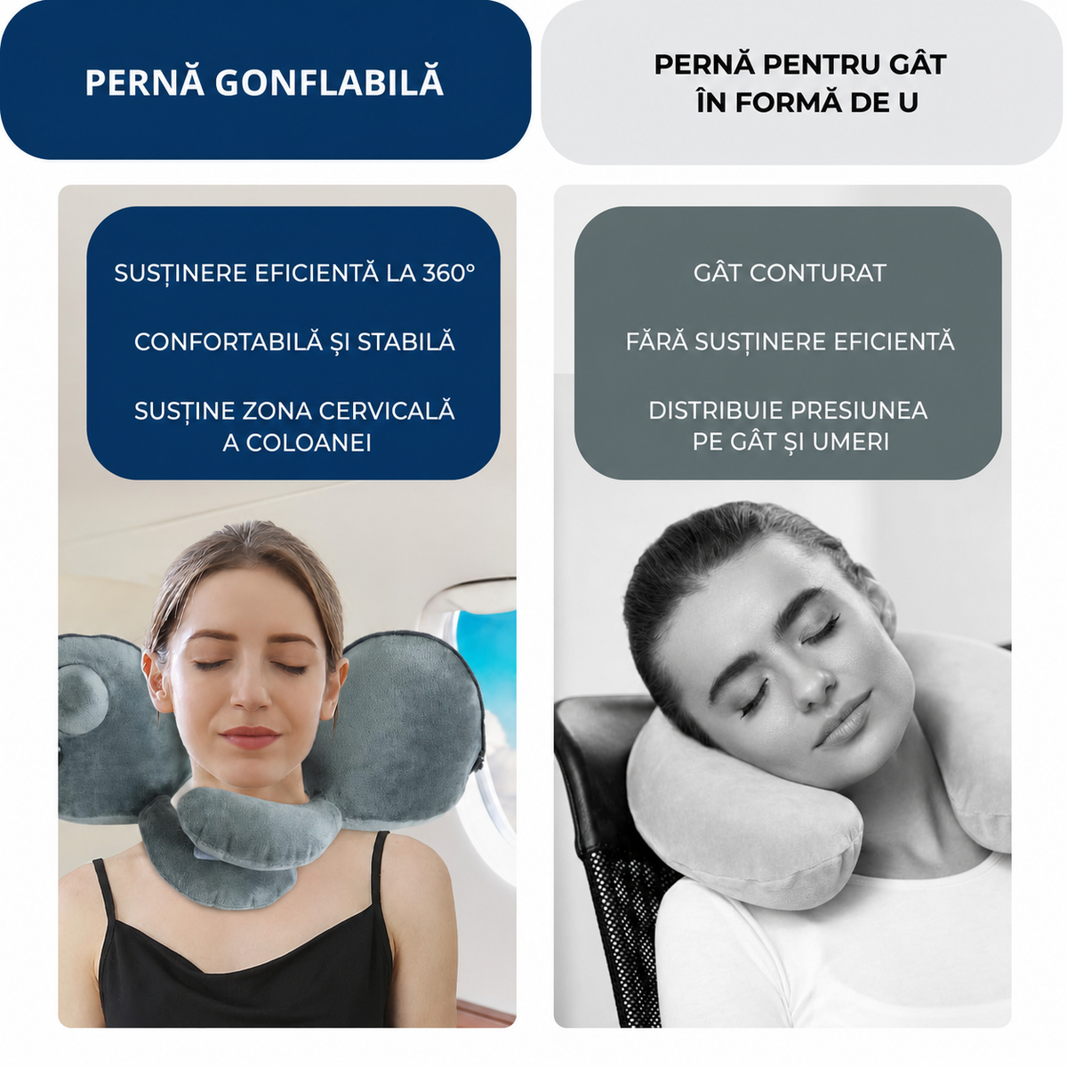 Pernă de călătorie gonflabilă, moale și confortabilă (89730001)
