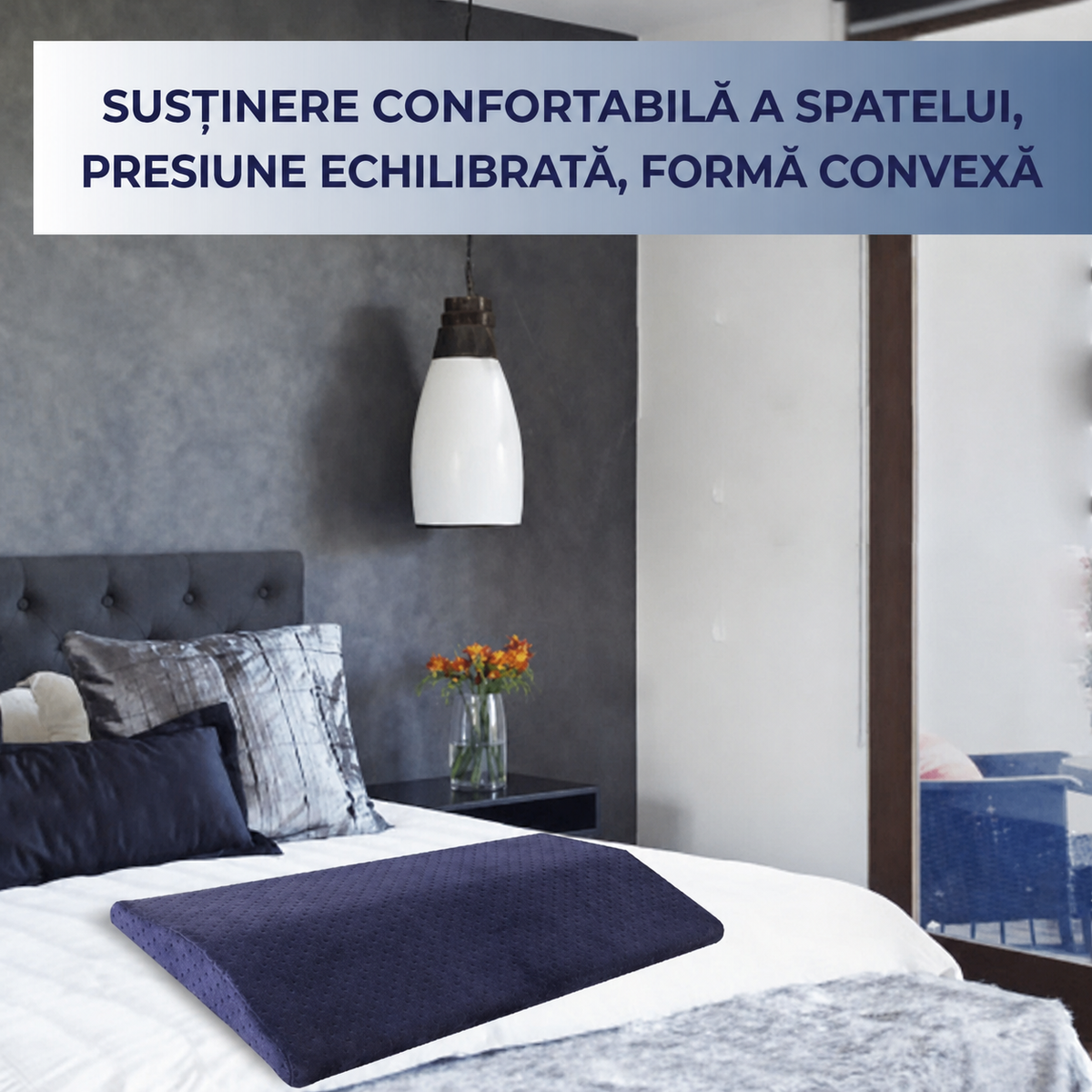 Pernă lombară ortopedică din spumă cu memorie pentru mașină (89740001)