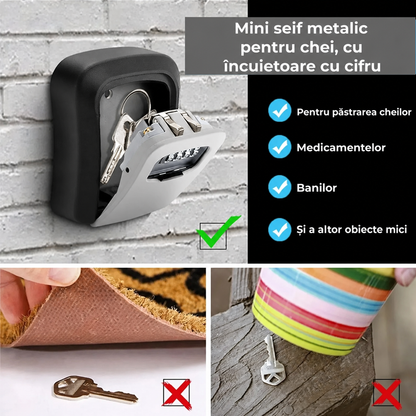 Mini Seif Metalic pentru Chei cu Cod Numeric (89850001)