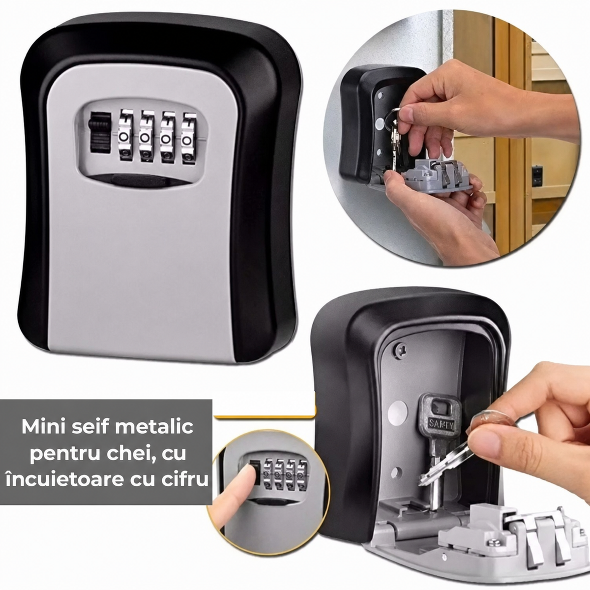 Mini Seif Metalic pentru Chei cu Cod Numeric (89850001)
