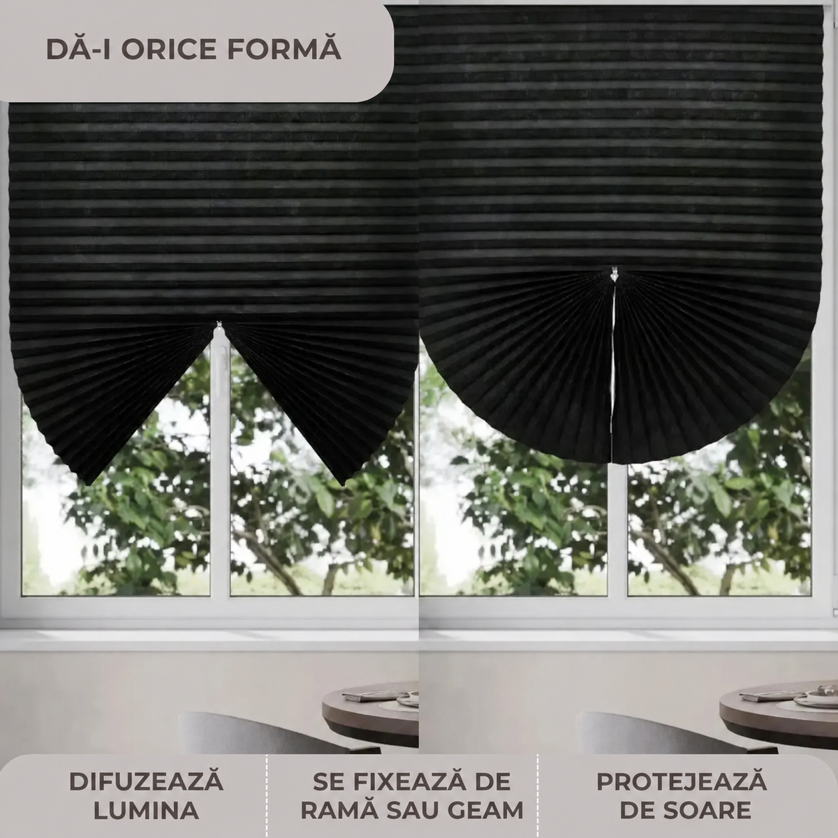 Jaluzea plisată opacă pentru ferestre (89870001)