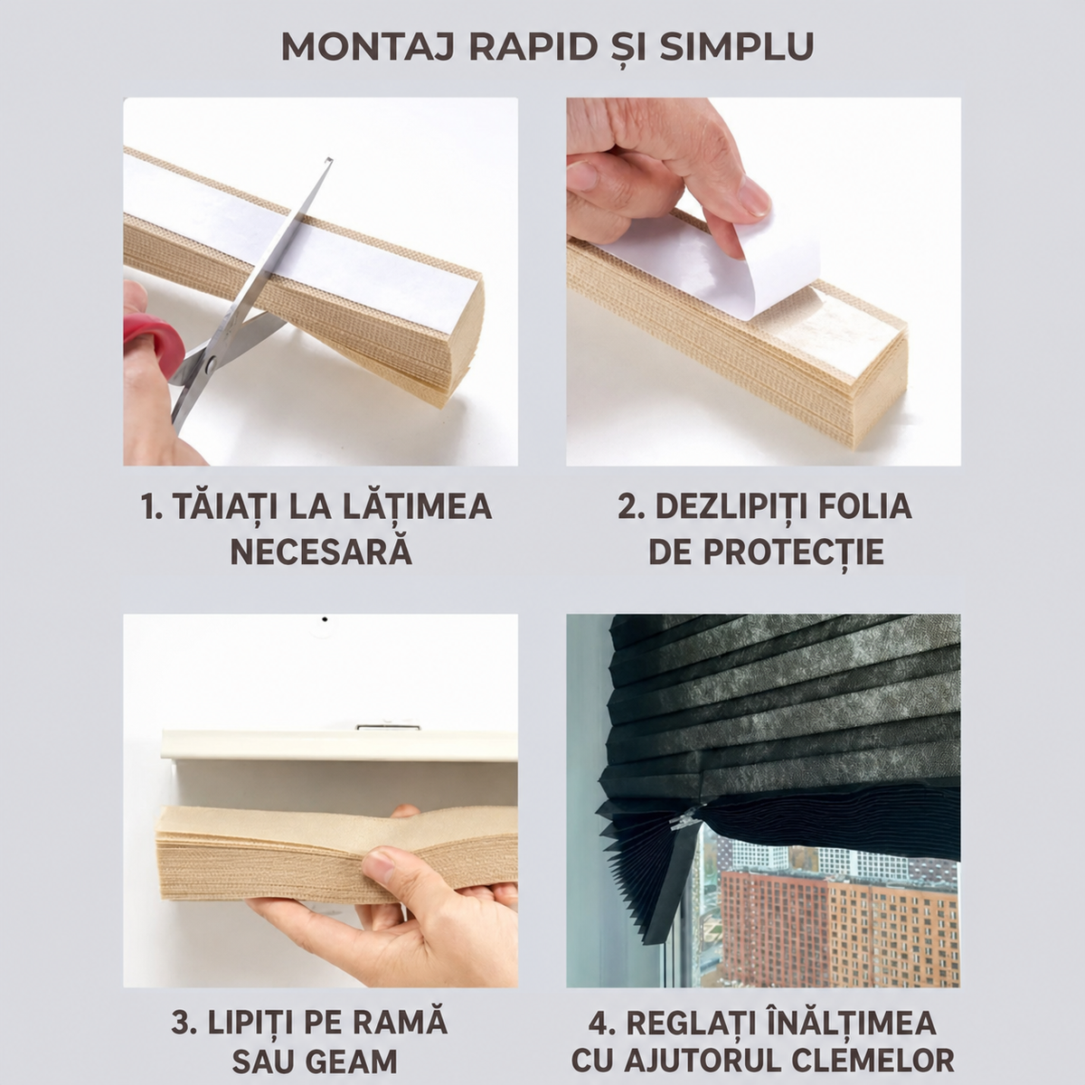 Jaluzea plisată opacă pentru ferestre (89870001)