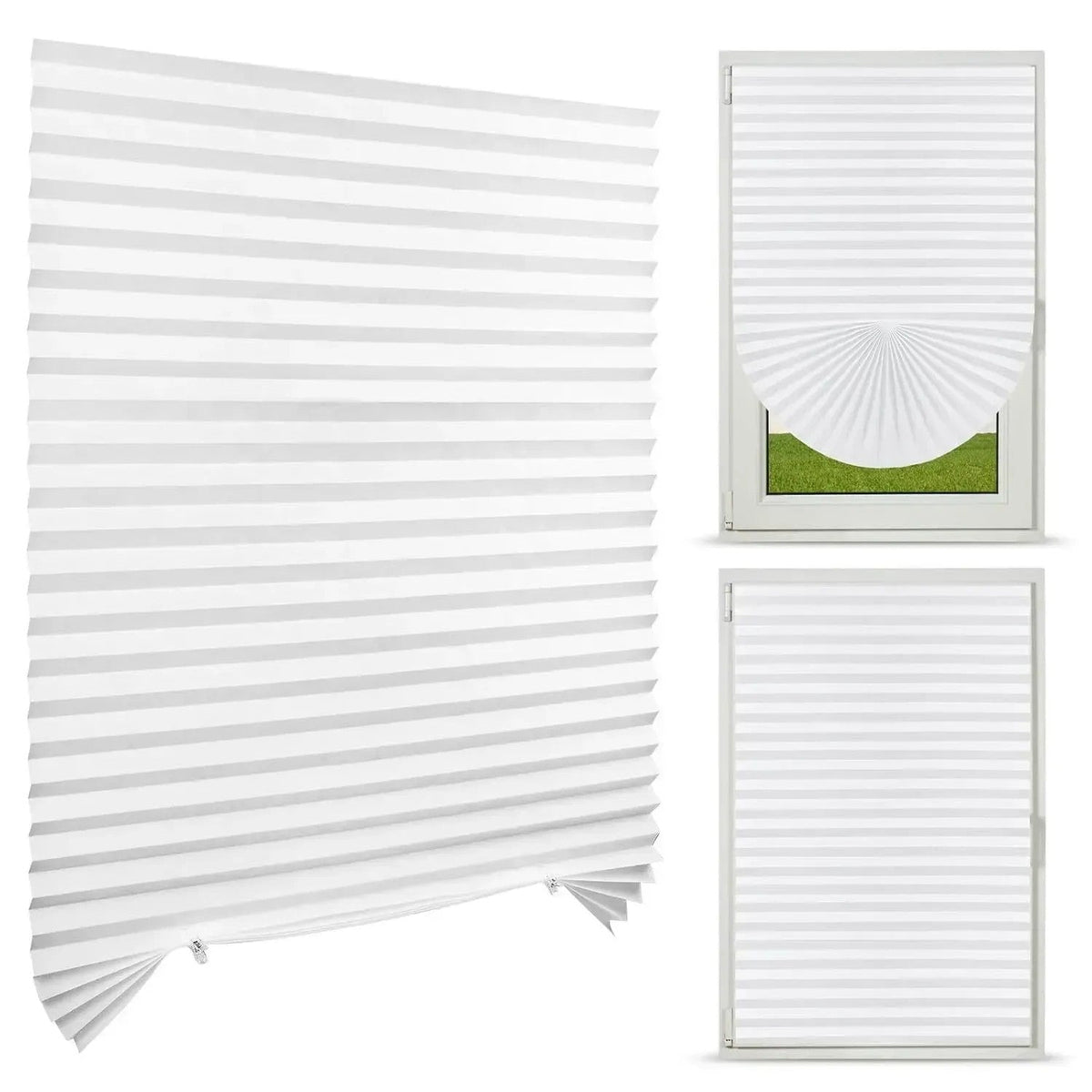 Jaluzele plisate din material nețesut pentru protecție solară, albe (89870003)