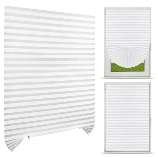 Jaluzele plisate din material nețesut pentru protecție solară, albe (89870003)