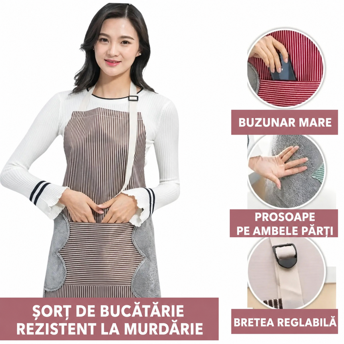 Șorț Gastronomic Impermeabil cu Buzunar (89920001)