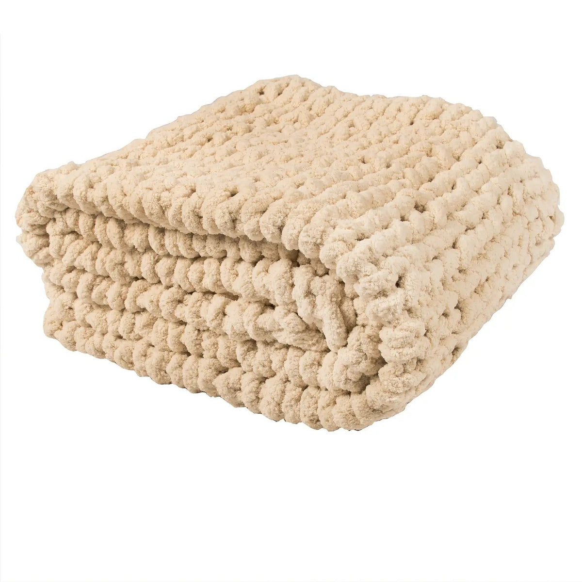Pătură Chenille Împletită Bej 150x200 cm (90750001)