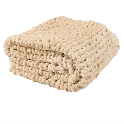 Pătură Chenille Împletită Bej 150x200 cm (90750001)
