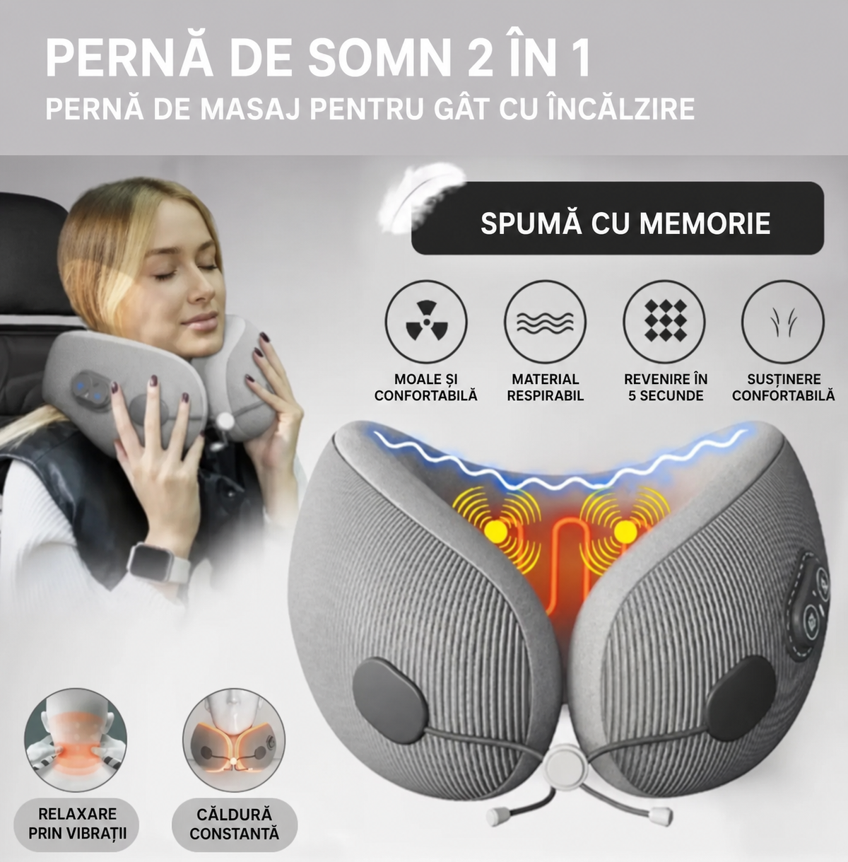 Aparat de masaj pentru gât cu funcție de încălzire (90410001)