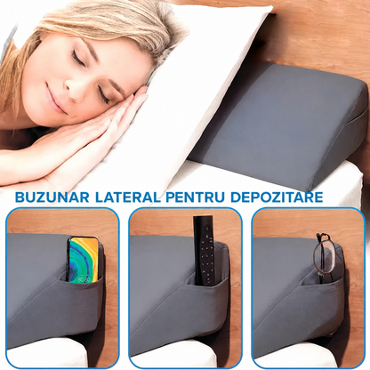 Pernă ortopedică tip pană, cu buzunar, pentru spate și cap (90420001)