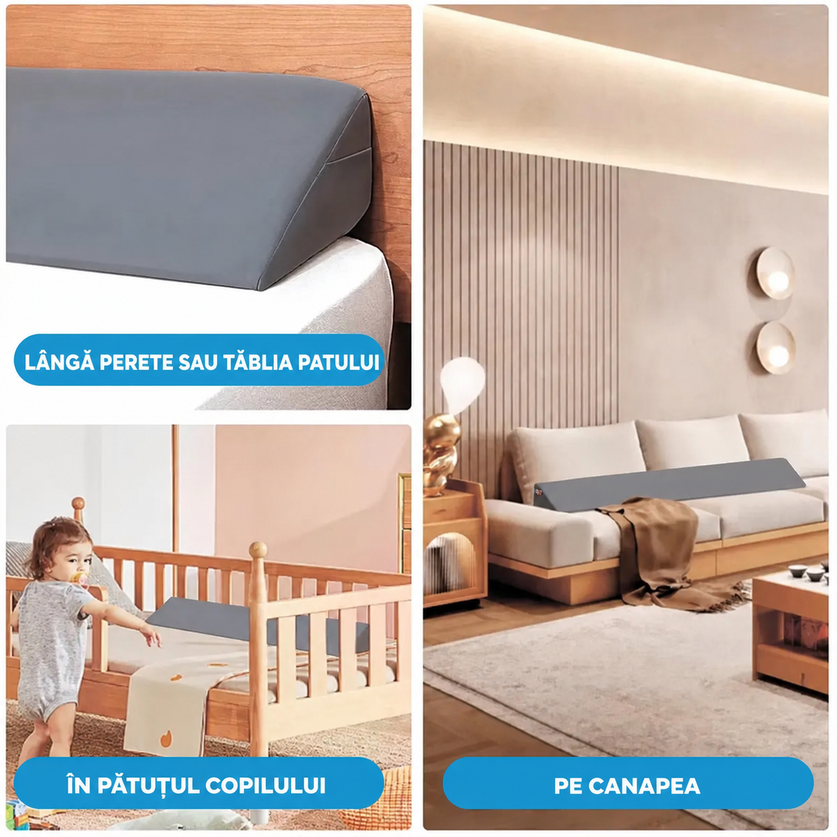 Pernă ortopedică tip pană, cu buzunar, pentru spate și cap (90420001)