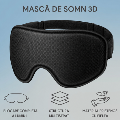 Mască anatomică 3D pentru ochi cu dopuri de urechi incluse (90760001)