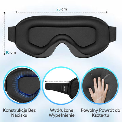 Mască anatomică 3D pentru ochi cu dopuri de urechi incluse (90760001)