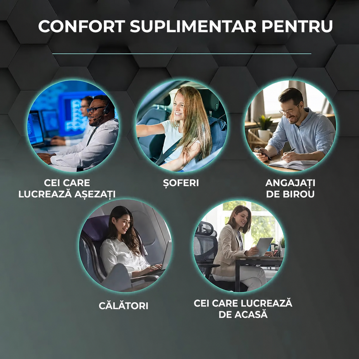 Pernă lombară ortopedică cu buzunar pentru corectarea posturii (91290001)