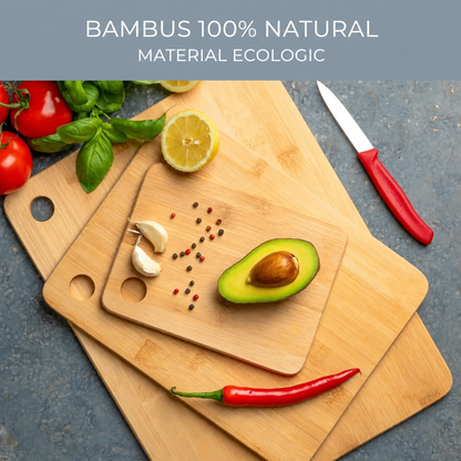 Set de 3 plăci de tăiat din bambus ecologice (91750001)